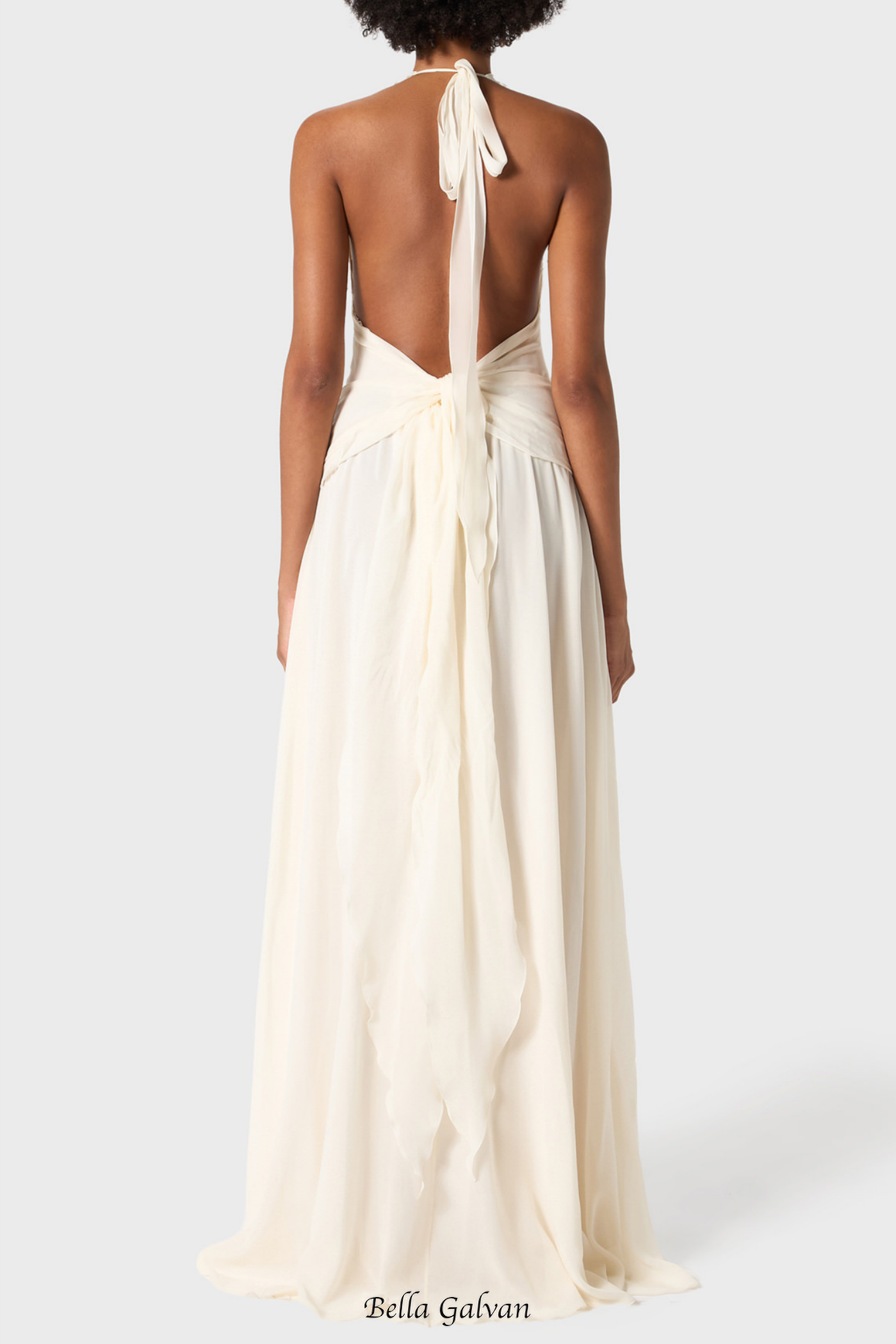Flowering Girl Women Aonaver Floral Ruffle Halter Maxi Dress in White