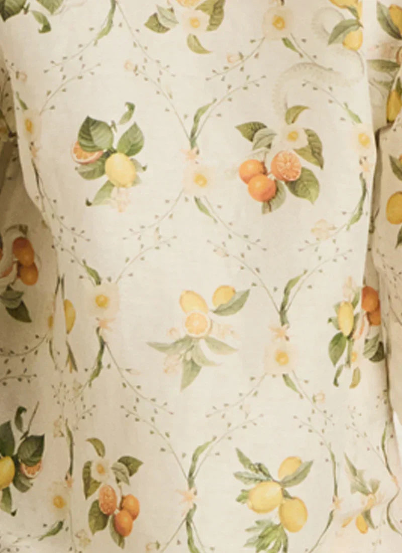 Flowering Girl Women Valencia Jacinta floral print Maxi Dress in yellow