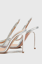 Flowering Girl Women Arabela Rhinestone Embellished Pumps - Silver