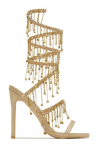 Flowering Girl Women Arabella Rhinestone Tassel Stiletto Heels - Gold