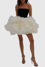 Flowering Girl Women Archki Ruched Flower Strapless Mini Dress