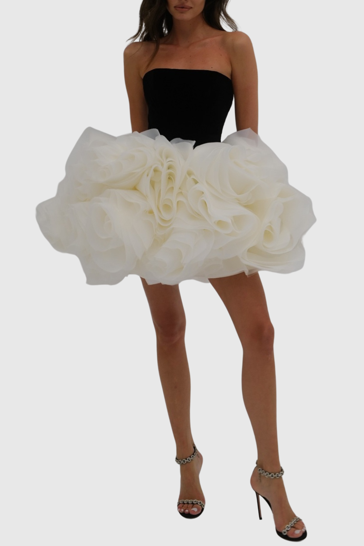 Flowering Girl Women Archki Ruched Flower Strapless Mini Dress