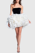 Flowering Girl Women Archki Ruched Flower Strapless Mini Dress
