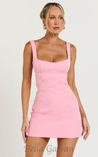 Flowering Girl Women corset panel mini dress in pink