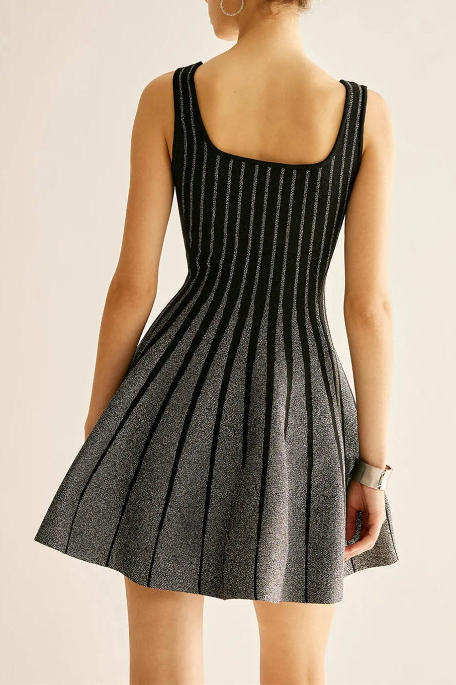 Flowering Girl Women Arlene Square Neck Stripe Mini Dress