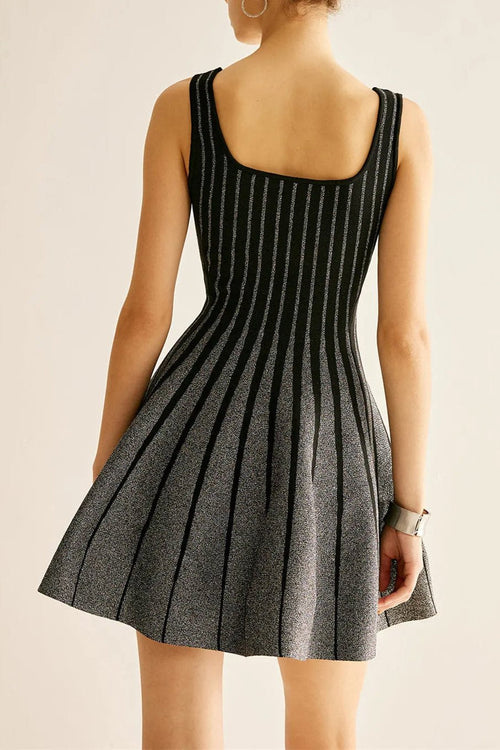 Flowering Girl Women Arlene Square Neck Stripe Mini Dress