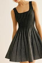 Flowering Girl Women Arlene Square Neck Stripe Mini Dress