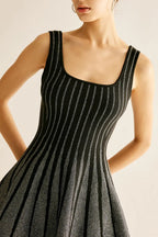 Flowering Girl Women Arlene Square Neck Stripe Mini Dress