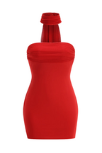 Asat Strapless Wrap Mini Dress - Red
