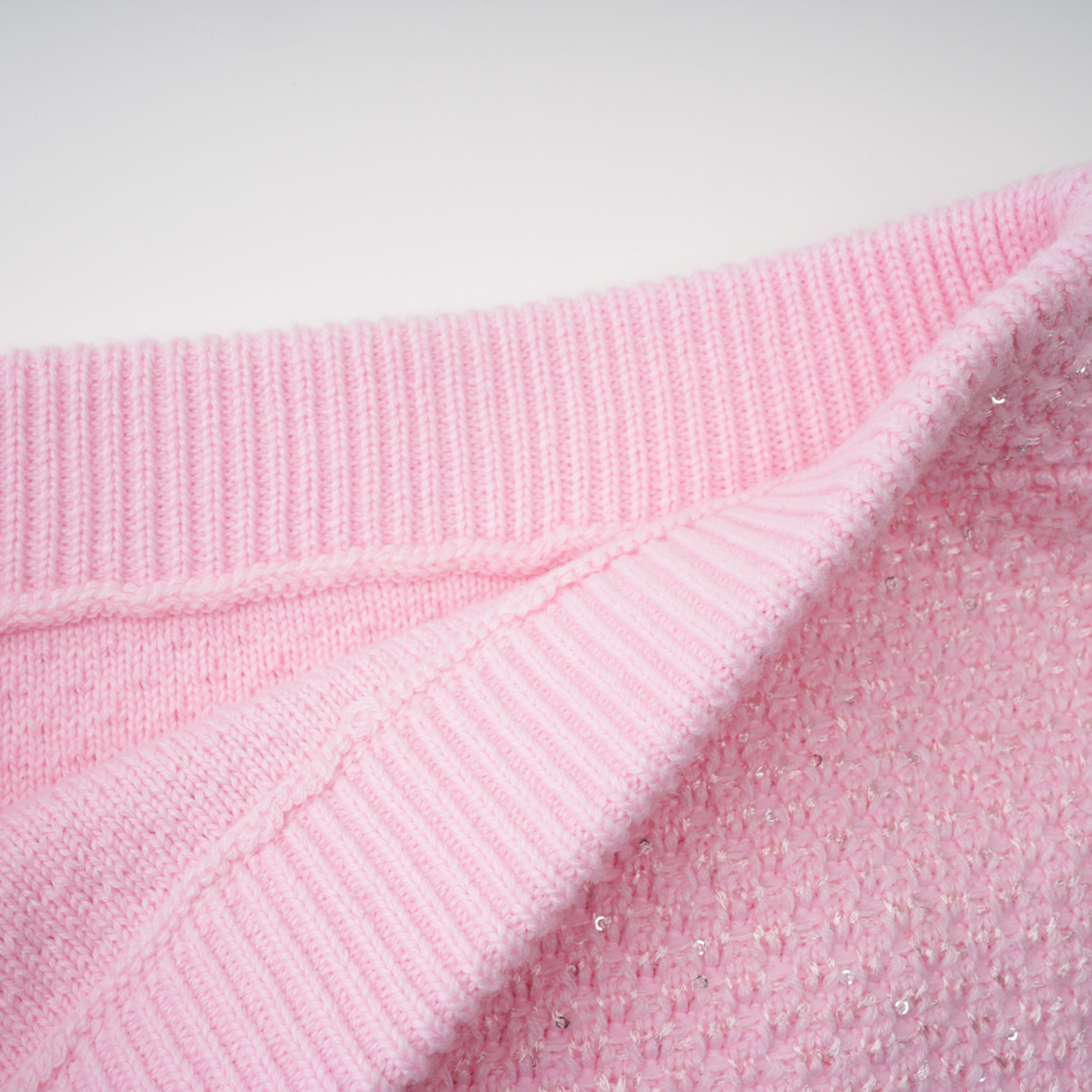 Shirley Sequined Knit Cardigan & Skirt Set - Pink
