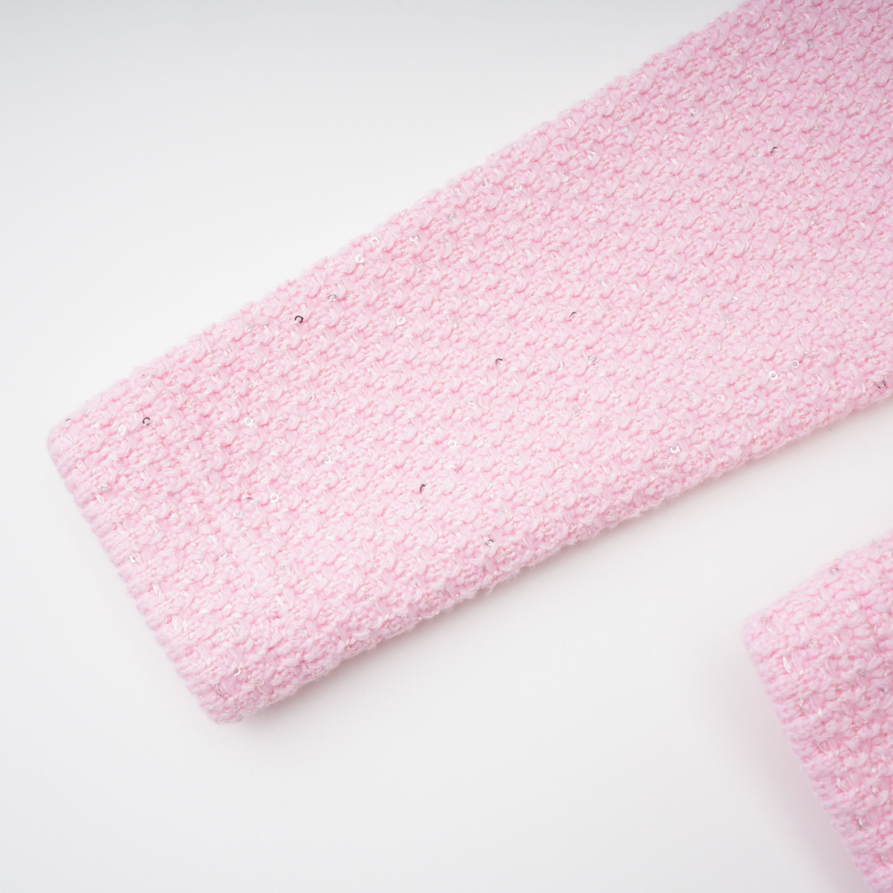 Shirley Sequined Knit Cardigan & Skirt Set - Pink