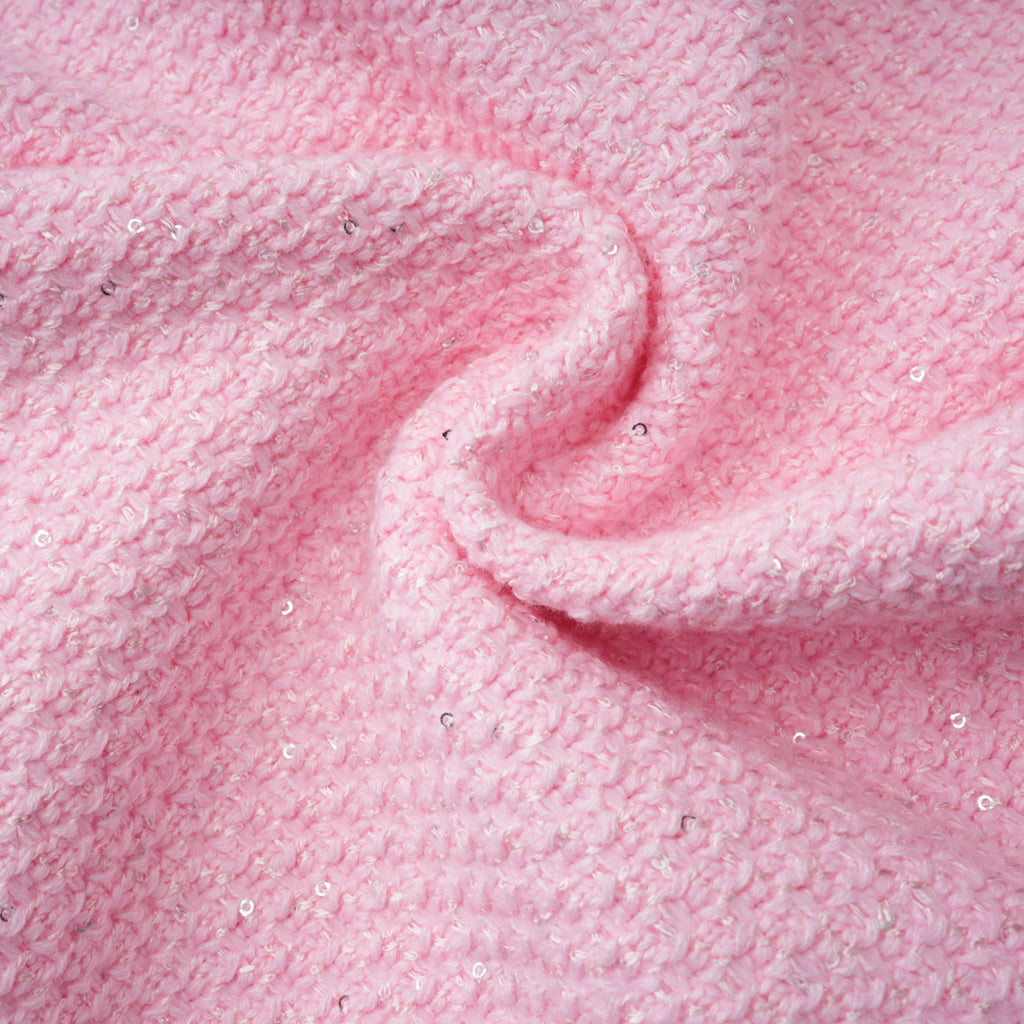 Shirley Sequined Knit Cardigan & Skirt Set - Pink