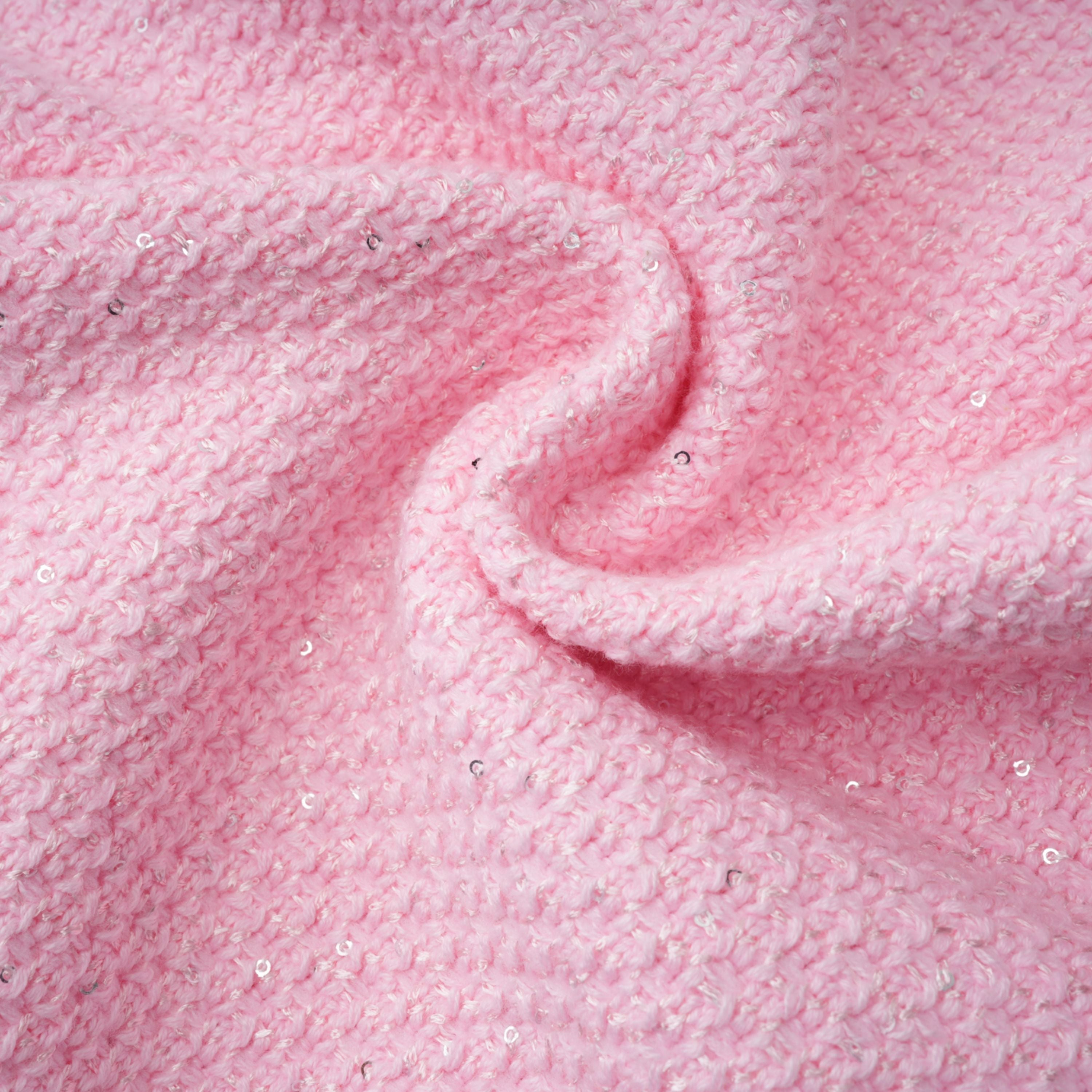 Shirley Sequined Knit Cardigan & Skirt Set - Pink