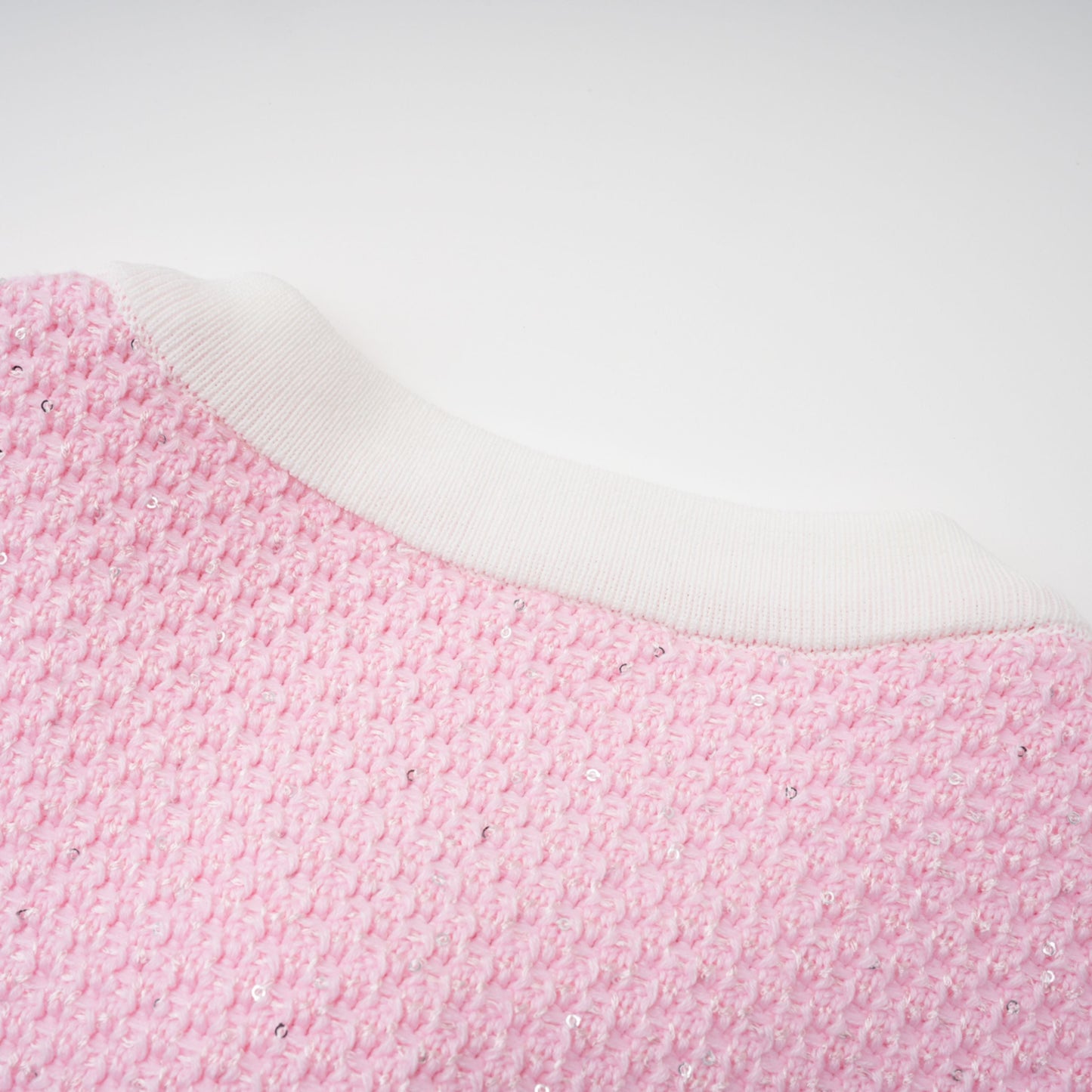 shirley Sequined Knit Cardigan & Skirt Set - pink