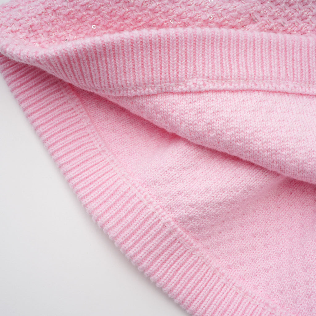 Shirley Sequined Knit Cardigan & Skirt Set - Pink