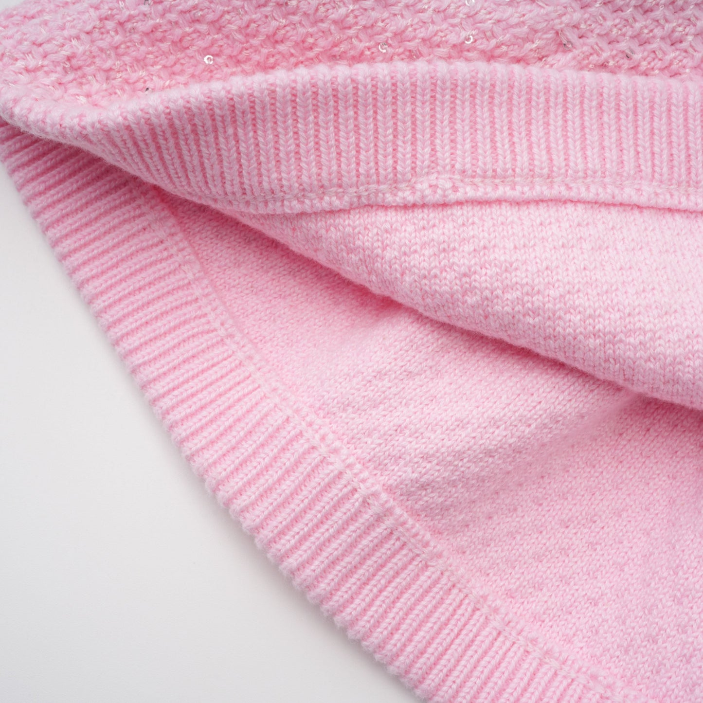 shirley Sequined Knit Cardigan & Skirt Set - pink
