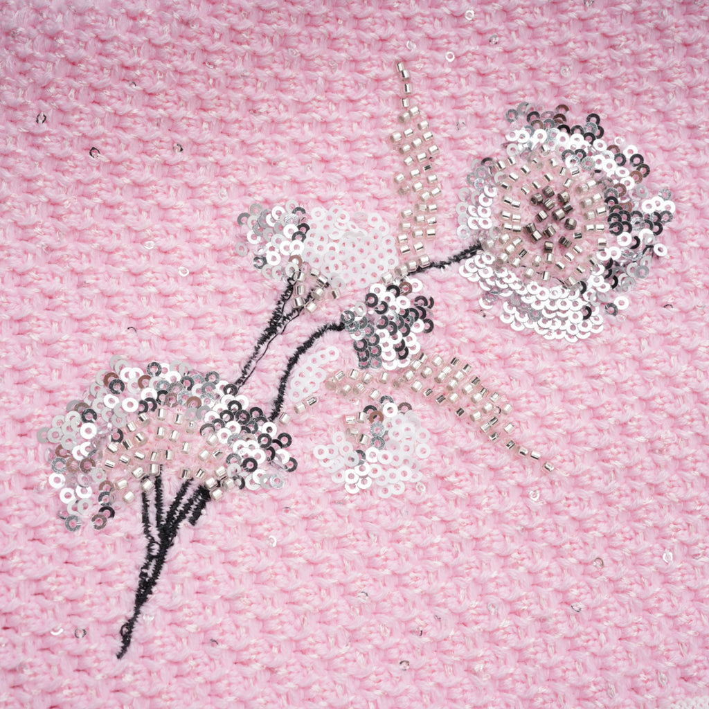 Shirley Sequined Knit Cardigan & Skirt Set - Pink