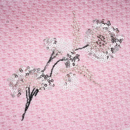 shirley Sequined Knit Cardigan & Skirt Set - pink