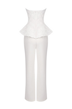georgia 3d flower top pants set in white