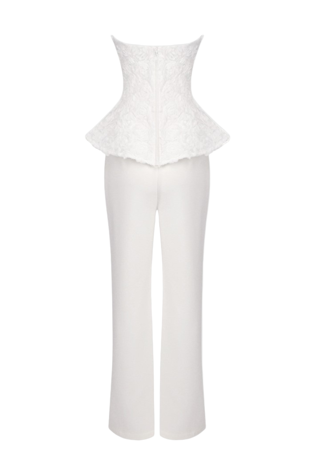 georgia 3d flower top pants set in white