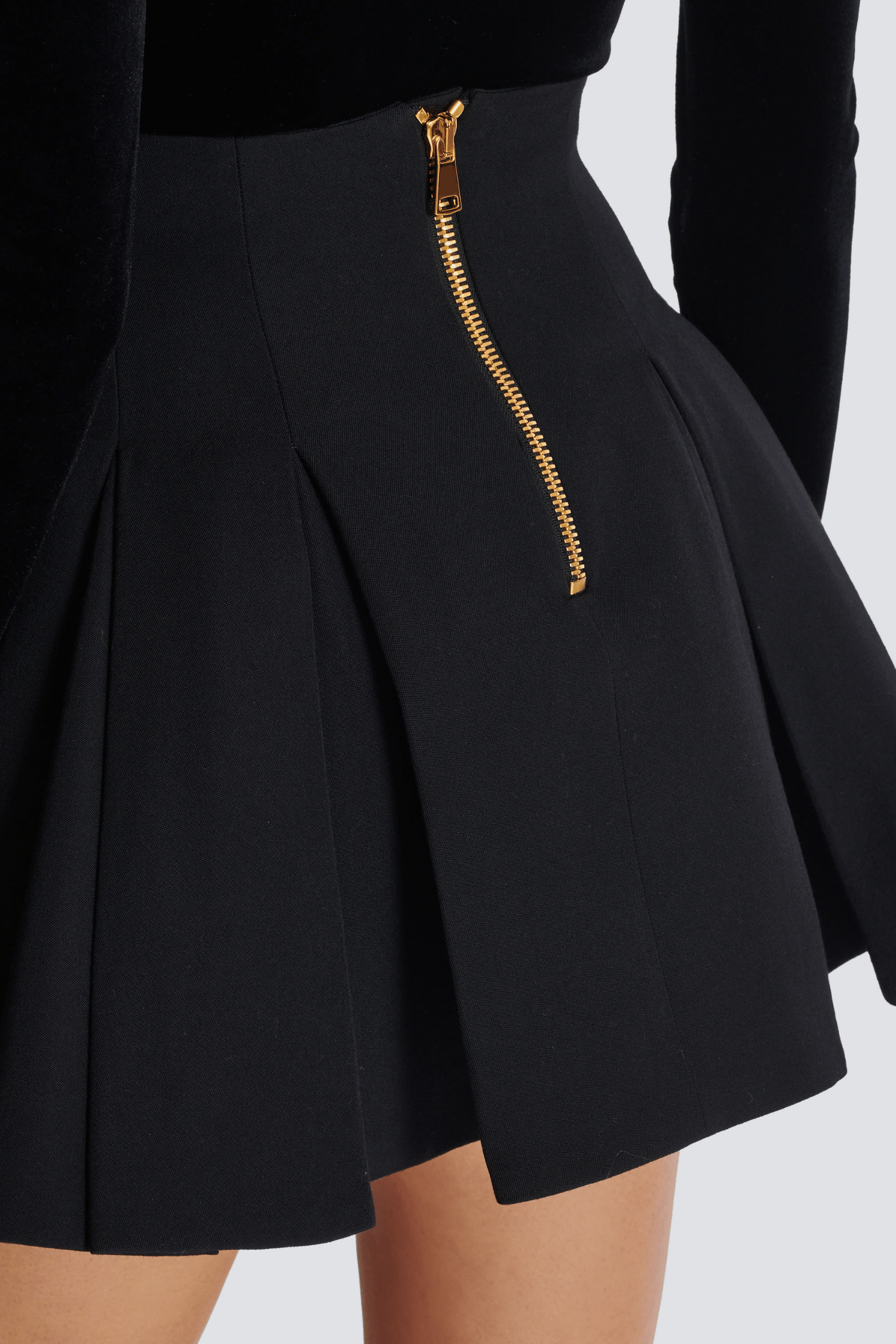 Flowering Girl Women Asina Gold Buttoned Mini Skirt - Black
