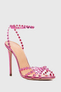 Flowering Girl Women Astasia Rhinestone Embellished Heels - Pink