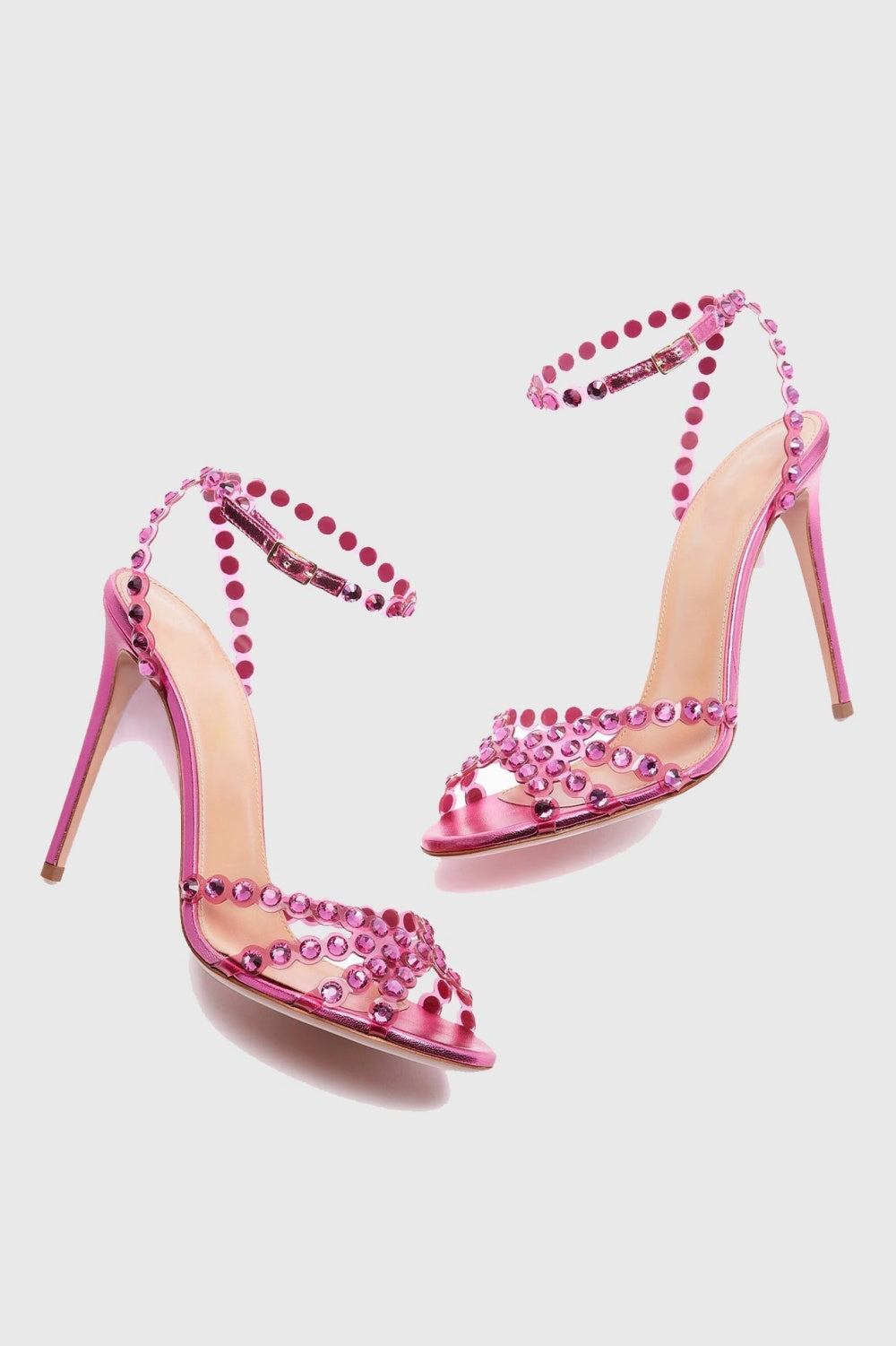 Flowering Girl Women Astasia Rhinestone Embellished Heels - Pink