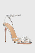 Flowering Girl Women Astasia Rhinestone Embellished Heels - Silver