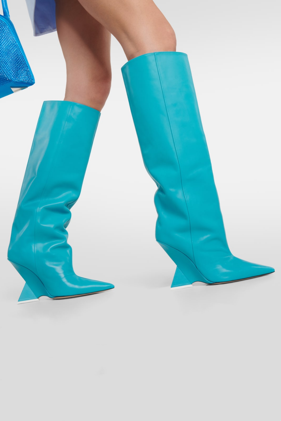 Flowering Girl Women Astrid Heterotypic Knee-high Boots - Blue