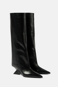 Flowering Girl Women Astrid Heterotypic Knee-high Boots - Black