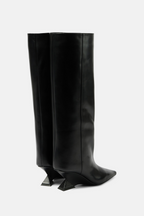 Flowering Girl Women Astrid Heterotypic Knee-high Boots - Black