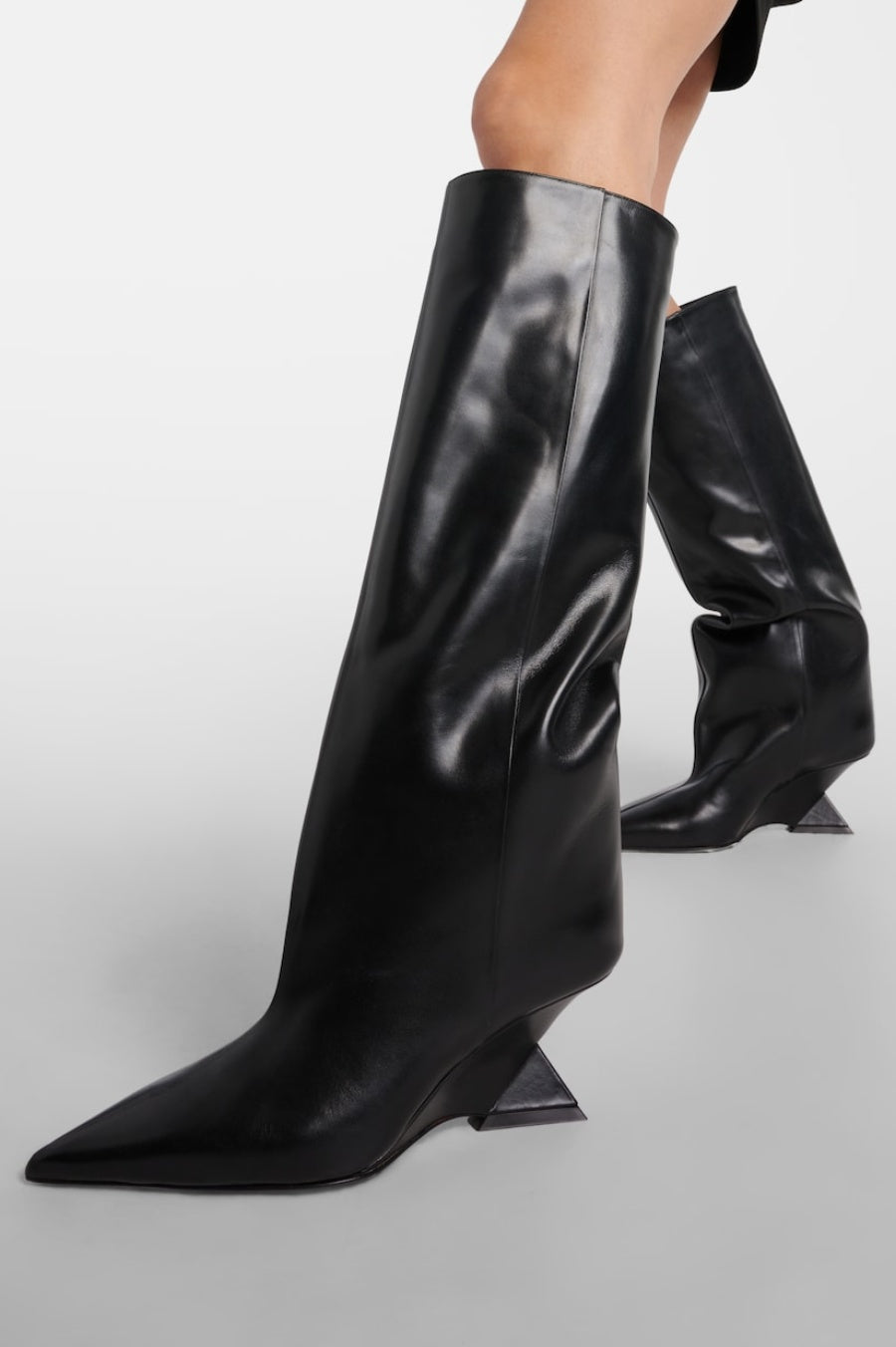 Flowering Girl Women Astrid Heterotypic Knee-high Boots - Black