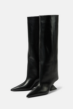 Flowering Girl Women Astrid Heterotypic Knee-high Boots - Black