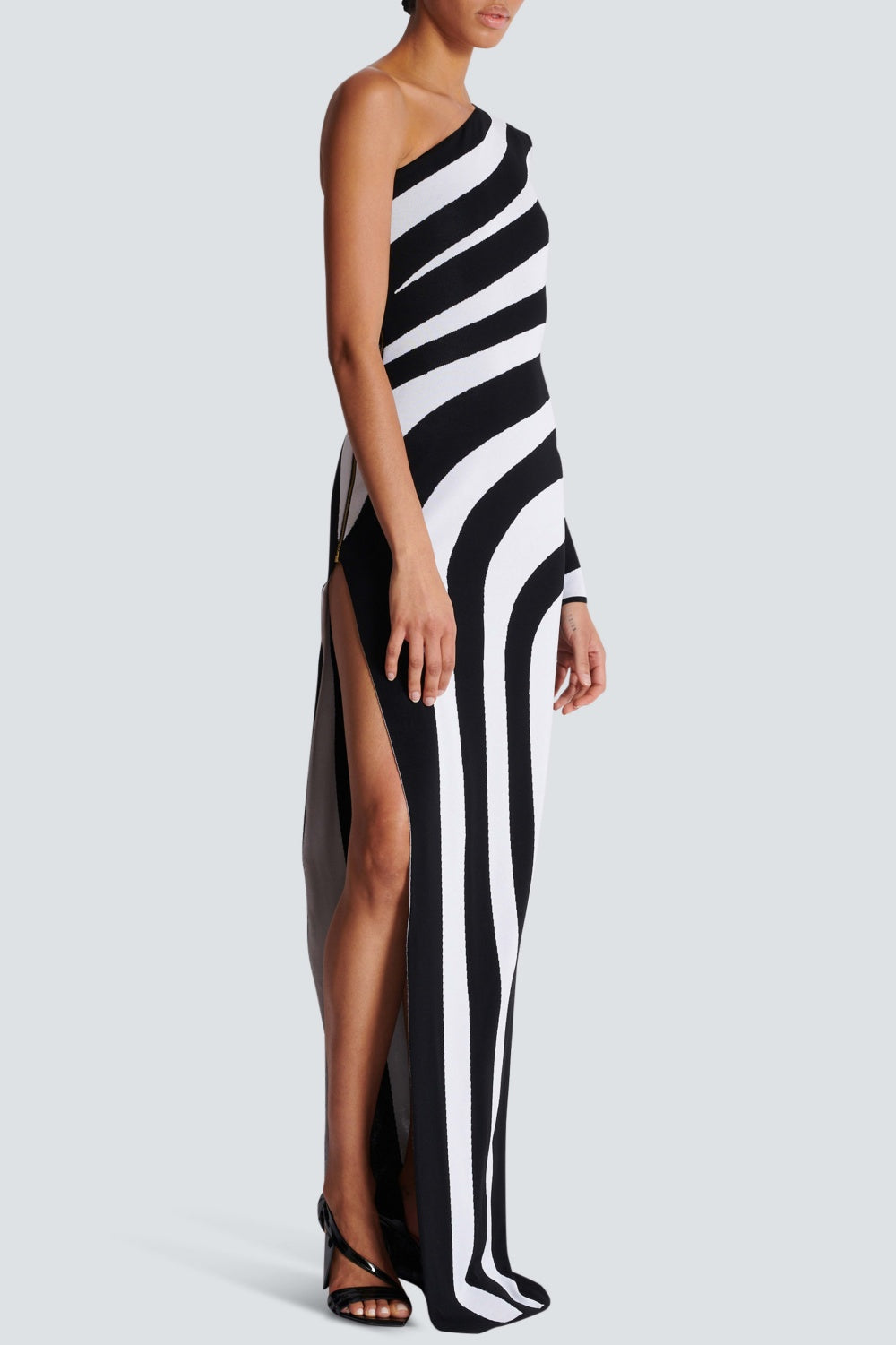 Flowering Girl Women Astrid Stripe Asymmetrical Maxi Bandage Dress