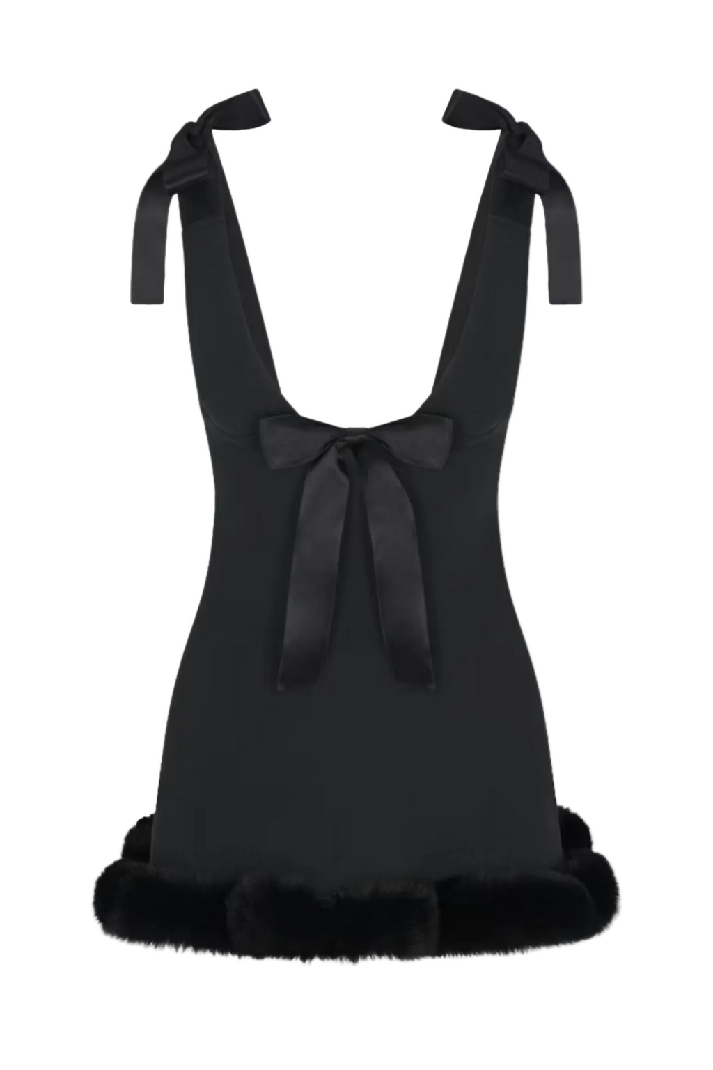 Atalanta Bow Embellished Mini Dress - Black