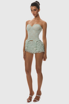 Atici Lace Strapless Corset - Green