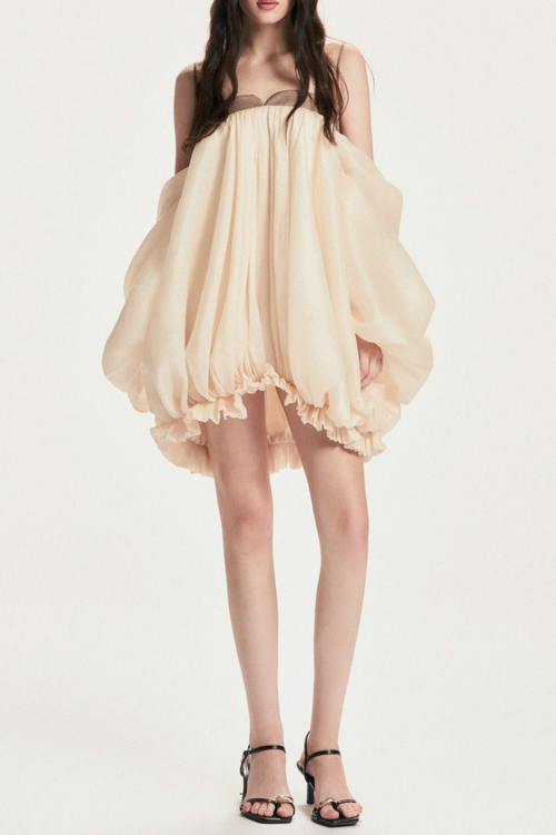 Flowering Girl Women Attica Off Shoulder Ruched Puff Mini Dress
