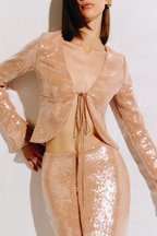 Flowering Girl Women Aubelin Sequin Two Piece Set - Nude