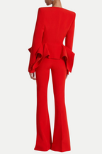 Flowering Girl Women Audith Ruffled Blazer Two Piece Set