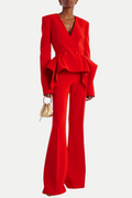 Flowering Girl Women Audith Ruffled Blazer Two Piece Set