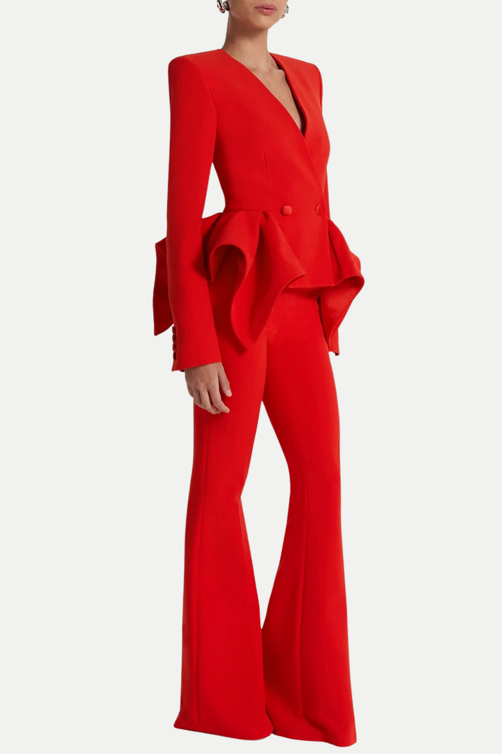Flowering Girl Women Audith Ruffled Blazer Two Piece Set