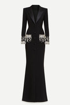 Flowering Girl Women Aurora Crystal Embellished Blazer Maxi Dress