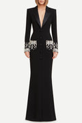 Flowering Girl Women Aurora Crystal Embellished Blazer Maxi Dress