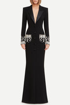 Flowering Girl Women Aurora Crystal Embellished Blazer Maxi Dress