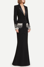 Flowering Girl Women Aurora Crystal Embellished Blazer Maxi Dress