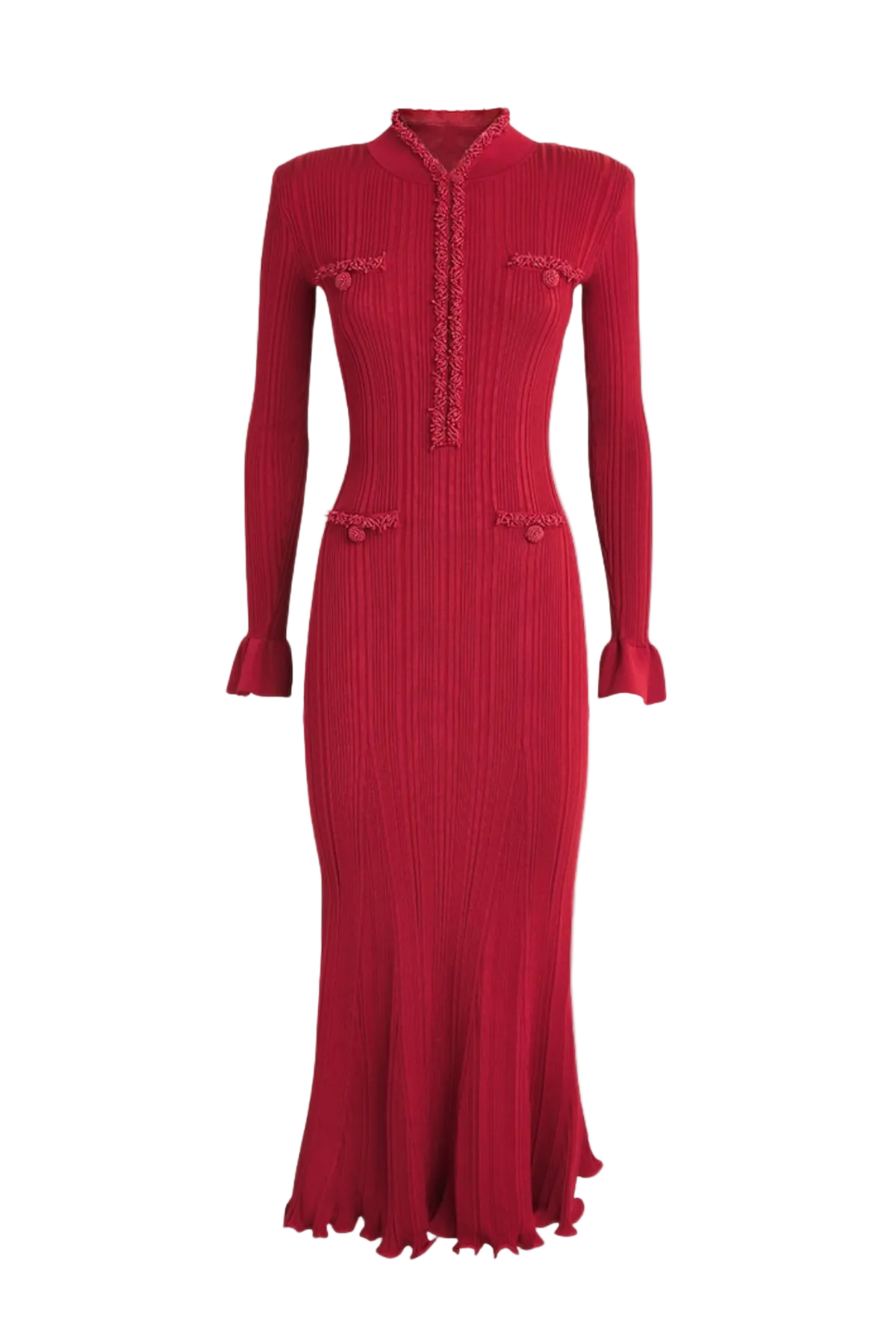 Flowering Girl Women Austio Pearl Trim Knit Midi Dress