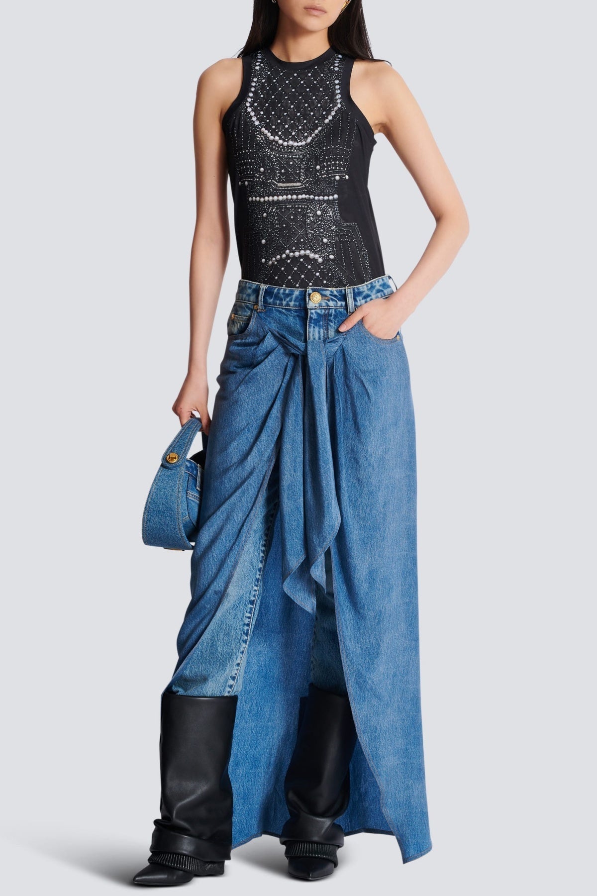 Flowering Girl Women Austyn Jeans With Draped Skirt