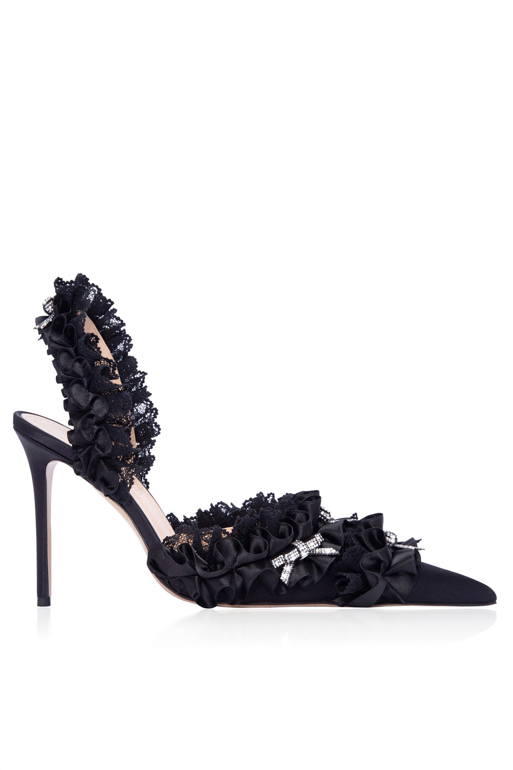 Flowering Girl Women Avah Bow-embellished Slingback Pumps - Black