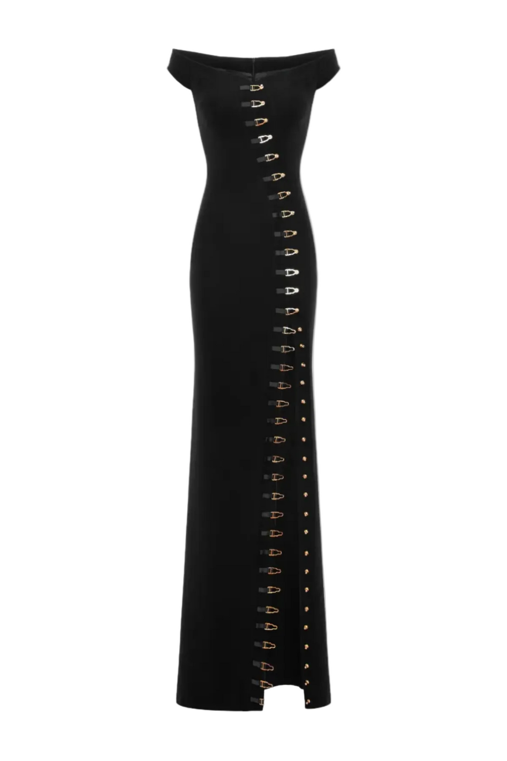 Flowering Girl Women Axela Off Shoulder Split Maxi Dress - Black