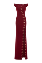 Flowering Girl Women Axela Off Shoulder Split Maxi Dress - Red